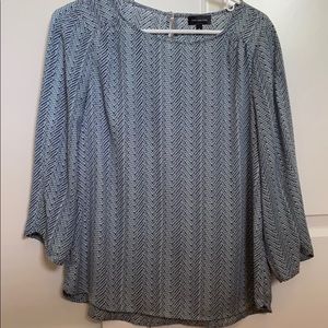 Blue and green patterned The Limited Blouse